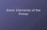 Basic Elements of the Essay. The Introductory Paragraph The basic elements of the introductory paragraph consists of the following elements: The “wow”