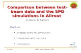 G. BrunoOffline week - February 20051 Comparison between test- beam data and the SPD simulations in Aliroot G. Bruno, R. Santoro Outline:  strategy of.