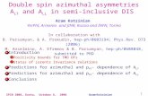 1 SPIN 2006, Kyoto, October 6, 2006 Aram Kotzinian Double spin azimuthal asymmetries A LT and A LL in semi-inclusive DIS Aram Kotzinian YerPhI, Armenia.