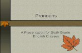 Pronouns A Presentation for Sixth Grade English Classes.