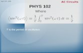 April 26 th, 2006 AC Circuits PHYS 102 Where T is the period of oscillation.