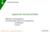 AQUATIC ECOSYSTEMS -Marine ecosystems -Continental water ecosystems: - wetlands - rivers Ecosystems UNIT 5 Natural Science 2. Secondary Education.