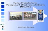 Marine Protected Area Management Effectiveness Initiative (MPA-MEI) Pilot MPAs Summary.