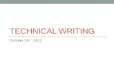 TECHNICAL WRITING October 24 th, 2012. Today Thank you letter Language focus.