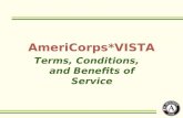 AmeriCorps*VISTA Terms, Conditions, and Benefits of Service.