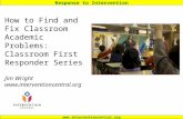 Response to Intervention  How to Find and Fix Classroom Academic Problems: Classroom First Responder Series Jim Wright .
