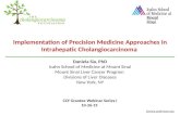 Implementation of Precision Medicine Approaches in Intrahepatic Cholangiocarcinoma CCF Grantee Webinar Series I 10-26-15 Daniela Sia, PhD Icahn School.