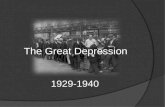 The Great Depression 1929-1940. 1920s-1933  Causes of the Depression mass consumption and over-production uneven distribution of wealth international.