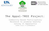 The Appal-TREE Project: Community-Based Participatory Research to promote healthy eating in Appalachia NIMHD Grant # R24MD008018.
