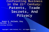 Legal Issues Confronting Business in the 21 st Century: Patents, Trade Secrets, And Privacy By:Grant E. Pollack, Esq. POLLACK, P.C. Technology Attorneys.