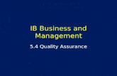 IB Business and Management 5.4 Quality Assurance.