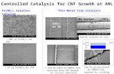 Controlled Catalysis for CNT Growth at ARL Fe(NO 3 ) 3 Solution Catalyst Thin Metal Film Catalysts ~ 100  g Fe(NO 3 ) 3 /mL IPA ~ 25  g Fe(NO 3 ) 3 /mL.