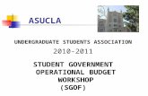 ASUCLA UNDERGRADUATE STUDENTS ASSOCIATION 2010-2011 STUDENT GOVERNMENT OPERATIONAL BUDGET WORKSHOP (SGOF)