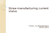 Straw manufacturing current status T.Enic, Yu.Potrebenikov 28.01.2011.