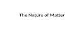 The Nature of Matter. What is Matter? Matter is the stuff all things in the known Universe are composed of, exists in a wide variety of forms. Matter.