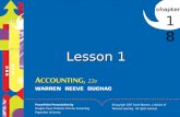 Click to edit Master title style 1 Lesson 1 18. Click to edit Master title style 2 Managerial Accounting Concepts and Principles 18.