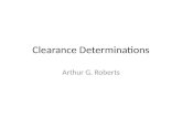 Clearance Determinations Arthur G. Roberts. Routes of Elimination.