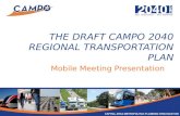 THE DRAFT CAMPO 2040 REGIONAL TRANSPORTATION PLAN Mobile Meeting Presentation.