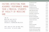 FACTORS AFFECTING POOR ACADEMIC PERFOMANCE AMONG YEAR 2 MEDICAL STUDENTS OF FACULTY OF MEDICINE UKM LAB 10 MEDICINE AND SOCIETY FACULTY OF MEDICINE UNIVERSITI.