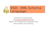 XSD: XML Schema Language Kanda Runapongsa (krunapon@kku.ac.th)krunapon@kku.ac.th Dept. of Computer Engineering Khon Kaen University.