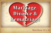 From the beginning, God made marriage to be permanent (Gen. 2:24) From the beginning, God made marriage to be permanent (Gen. 2:24) −“Leave” = no return.