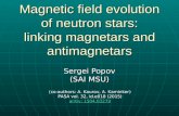 Magnetic field evolution of neutron stars: linking magnetars and antimagnetars Sergei Popov (SAI MSU) (co-authors: A. Kaurov, A. Kaminker) PASA vol. 32,