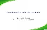 Sustainable Food Value Chain Dr. Kirit N Shelat Executive Chairman, NCCSD.