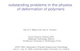 Outstanding problems in the physics of deformation of polymers Dutch Polymer Institute (DPI) Materials Technology (MaTe) Eindhoven University of Technology.