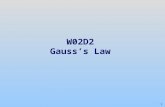 1 W02D2 Gauss’s Law. Announcements Math Review Tuesday Week Three Tues from 9-11 pm in 26-152Vector Calculus PS 2 due Week Three Tuesday Tues at 9 pm.