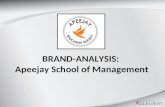 BRAND-ANALYSIS: Apeejay School of Management. Brand Apeejay College: Primary Drivers: Advertising- Apeejay College, Dwarka has been giving advertisements.