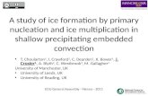 A study of ice formation by primary nucleation and ice multiplication in shallow precipitating embedded convection T. Choularton 1, I. Crawford 1, C. Dearden.