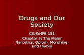 Drugs and Our Society CJUS/HPE 151 Chapter 5: The Major Narcotics: Opium, Morphine, and Heroin.