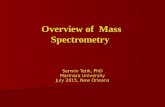 Click to add Text Overview of Mass Spectrometry Sermin Tetik, PhD Marmara University July 2015, New Orleans.
