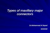 Types of maxillary major connectors Dr.Mohammad Al Sayed 8/3/2008.