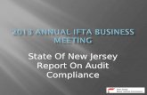State Of New Jersey Report On Audit Compliance New Jersey Motor Vehicle Commission.