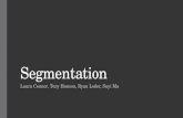 Segmentation Laura Connor, Tony Hanson, Ryan Loder, Suyi Ma.
