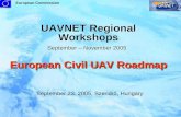 European Commission European Civil UAV Roadmap UAVNET Regional Workshops September – November 2005 European Civil UAV Roadmap September 23. 2005, Szendrő,