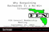 Why Bargaining Backwards Is a No-Win Situation Prepared by Leonard J. Dietzen, III © 2015 Rumberger, Kirk & Caldwell, P.A. FEN General Membership Meeting.