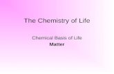 The Chemistry of Life Chemical Basis of Life Matter.
