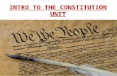 INTRO TO THE CONSTITUTION UNIT. THIS UNIT WILL BE BROKEN UP INTO 2 PARTS Part 1 The history leading up to the Constitution State Constitutions Articles.