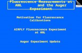 Fluorescence Measurements at ANL and the Auger Experiment Motivation for Fluorescence Calibrations AIRFLY Fluorescence Experiment at ANL Auger Experiment.