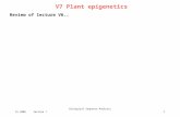 SS 2008lecture 7 Biological Sequence Analysis 1 V7 Plant epigenetics Review of lecture V6..