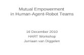 Mutual Empowerment in Human-Agent-Robot Teams 16 December 2010 HART Workshop Jurriaan van Diggelen.