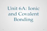 Unit 6A: Ionic and Covalent Bonding. Ions Why do elements in the same group behave similarly? They have the same number of valence electrons. Valence.