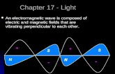 Chapter 17 - Light An electromagnetic wave is composed of electric and magnetic fields that are vibrating perpendicular to each other. An electromagnetic.