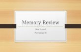 Memory Review Mrs. Cavell Psychology II. Memory Test Read Pages Letters Study School Reading Stories Magazine Paper Words Pen Pencil.