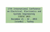 17th International Conference on Electrical, Electronics and Systems Engineering ICEESE 2015 December 21 – 22, 2015 Istanbul, Turkey.