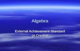 Algebra External Achievement Standard (4 Credits).