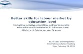 Better skills for labour market by education level (including inclusive education, entrepreneurship education and investments in infrastructure) Ministry.