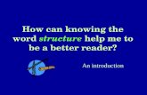 How can knowing the word structure help me to be a better reader? An introduction.
